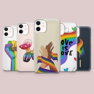 Coque de téléphone Gay Love Pride LGBTQ pour iPhone 17 Pro, 16, 15, 14, 13, 12, Samsung S26, S25, S24, S23Fe, A16, A56, A36, Pixel 10 Pro, 9 Pro