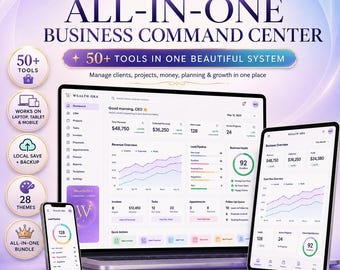 HTML Planner for Small Business, Business Dashboard, CRM, Project Tracker, Invoice & Expense Manager, Web App for Service Businesses