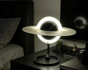 Interstellar Gargantua Black Hole Table Lamp, Saturn Ring Galaxy Night Light, Space Sci-Fi Desktop Decor Lamp,Sci-Fi Black Hole Light