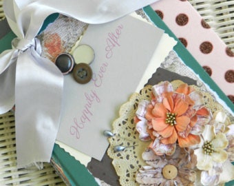 Fairytale Wedding Guest Book Shabby Vintage Boho Wedding Garden Party Scrapbook Wedding Album Custom