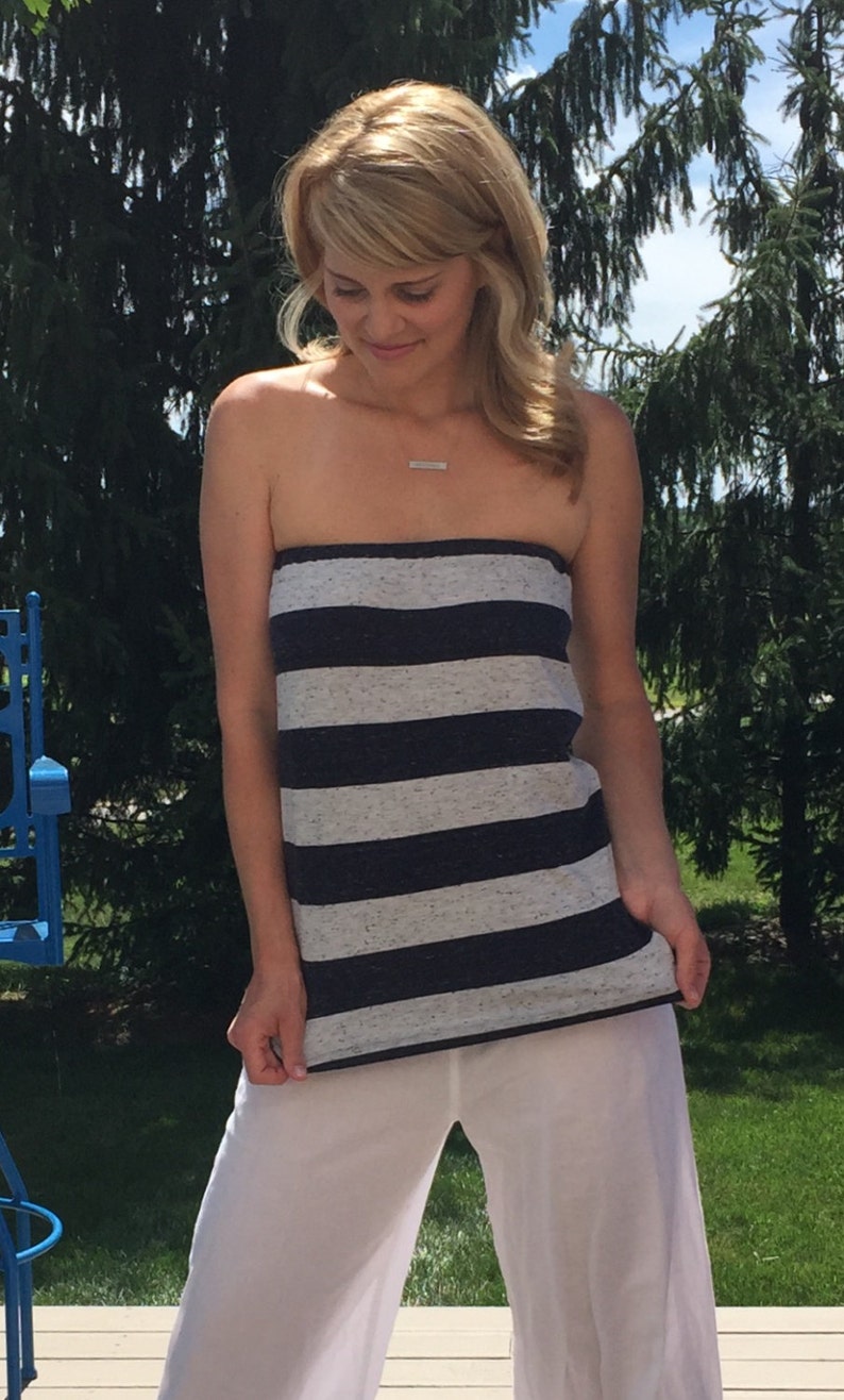 striped grey shirt