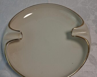 Vintage Lennox Gold Trimmed Cream Colored Ashtray
