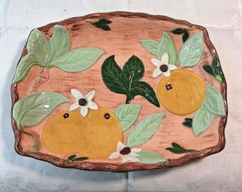Colorful Vintage Cottage Core Farmhouse Granny Core Decorative Ceramic Platter