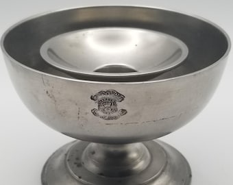Vintage Crown & Rose English Pewter Single Candle Holder