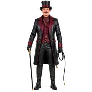 Circus Master/Ring Master Complete Leather Uniform - Halloween Cosplay Character Outfit
