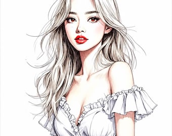 Youth Art Print: 1 of 1 Young Woman Illustration