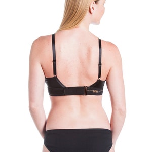 30C Black Bralette, Black Sports Bra, Black Yoga Bra,Supportive Sleep Bra,Wireless Bra with Hook and Loop Back Closure,Bra for Small Breasts