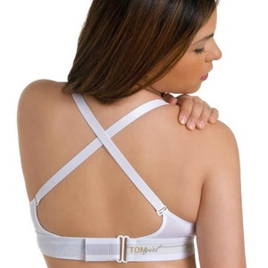 28D Weißer Bralette mit Klettverschluss, Yoga-BH, verstellbarer Bralette bietet Komfort und Unterstützung, umwandelbarer Bralette, Crossback