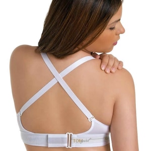 32E / 32DD Weiß Bralette, Bequemer und Unterstützender kabelloser BH, Yoga BH, Schlaf BH, Soft Cup BH, Unterstützendes Bralette, verstellbares Bralette