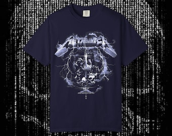Camiseta Metallica com estampa de caveira e raio | Camiseta com estampa do logo da banda