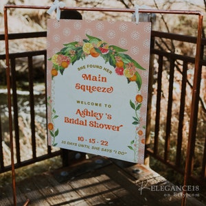 She Found Her Main Squeeze Lemon Bridal Shower Welcome Sign • Citrus Bridal Decoration Sign • Instant Download • Printable, Editable File