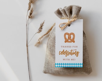 Oktoberfest Thank You Birthday Tag  // Instant Download // Oktoberfest Party Favor