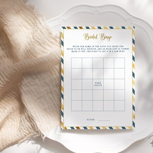 Travel Stamp Bridal Shower Bingo Design  |   • INSTANT DOWNLOAD • Printable, Editable Template [id:18155485] #T2