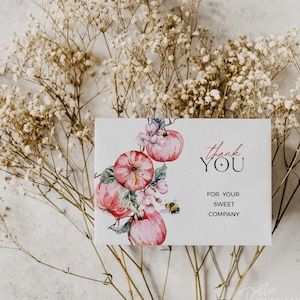 Apple of Our Eye A2 Folded Thank You Card • Baby Shower Diaper Raffle Insert Card, Instant Download [id:18304278] #A1