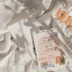 Farmer&#39;s Market Baby Shower Invite  • Locally Grown Baby Shower • Printable, Editable Template  • Farmer&#39;s Market Gender Neutral Baby Shower