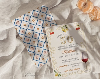 50th Birthday Italy Invitation • Printable, Editable Template