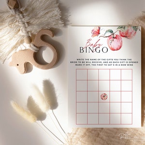 Carte de bingo bébé douche bébé | Modèle de bingo-test Apple Baby Shower | Pomme de notre œil Téléchargement instantané [id:18302099] #A1