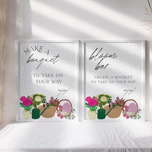 Flower Bar Signs, Bouquet Bar Sign, Make a Bouquet Sign, Flower Bar Sign |   • INSTANT DOWNLOAD • Editable Template [id:18723192] #BIB1