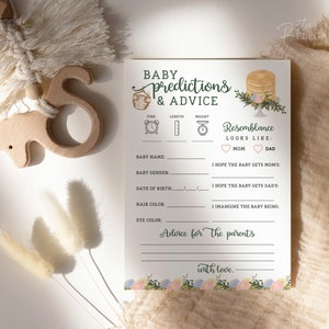 Conseils Pancakes and Pampers Bingo pour baby shower | Modèle de conseils pour un brunch de bébé pour une fête prénatale | Boho moderne à téléchargement instantané