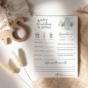 Carte Conseils Bébé à bord Baby shower • Carte de jeu de prédictions baby shower de snowboard • Bébé étudiant • Shower de snowboard en hiver