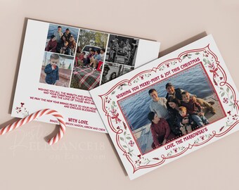 Family Photo Christmas Card Template • Printable Holiday Invite (Digital)