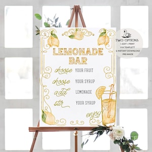 Lemonade Bar Print | Lemonade Menu Print | Italy Poster | Italy Print | Instant Download | Main Squeeze Sign | Lemons Shower