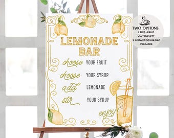 Lemonade Bar Print | Lemonade Menu Print | Italy Poster | Italy Print | Instant Download | Main Squeeze Sign | Lemons Shower