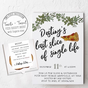 Last Slice of Single Life // Pizza Bachelorette Shower Invite // Pizza Party Bachelorette // Bachelorette Party Invite