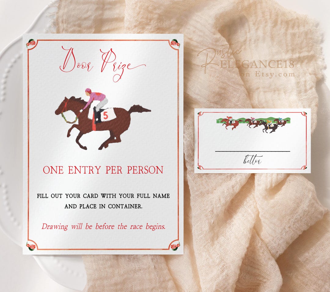 Kentucky Derby Door Prize Horse Race Betting Sign and Slips • Editable Printable File, Place Bet ...