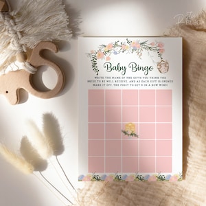 Bingo pour baby shower Pancakes and Pampers | de Conseils pour baby shower avec poussette | Boho moderne à téléchargement instantané