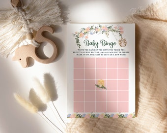 Pancakes and Pampers Baby Shower Bingo | Pram Baby Shower Advice Template | Modern Boho Instant Download