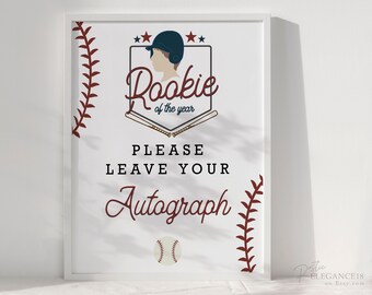 Szablon autografu Debiutanta Roku • Urodziny Baseballa (szablon do edycji 8x10 cali)