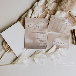On Cloud Nine Brown Bridal Shower Bundle • We&#39;re On Cloud Nine Bridal Shower • Bridal Shower Bundle • CoEd Bridal Cloud 9 Baby Shower Bundle