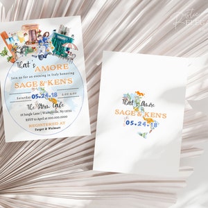 Italy Couples Shower Invitation // That&#39;s Amore Invitation // Couples Engagement invitation // Italy Shower