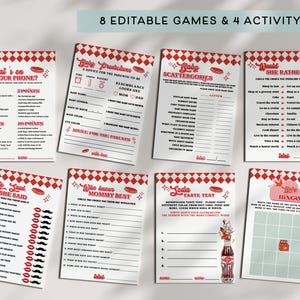 Baby Shower Spiele Bundle • Sie ist bereit Soda Diner Baby Bundle • Retro Diner Baby Shower Spiele, Gender Neutral Sofort Download