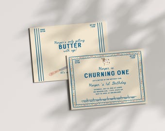 Butter Birthday Invitation Template - Whimsical Birthday •  (Editable) BBP56