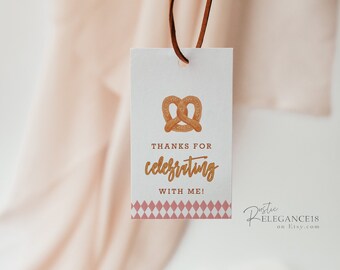 Oktoberfest Thank You Birthday Tag Template • Instant Download // Oktoberfest Party Favor