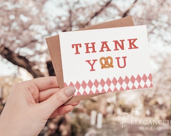 Oktoberfest Thank You Card Template •  A2 Folded Thank You Card • Printable Onetoberfest Birthday