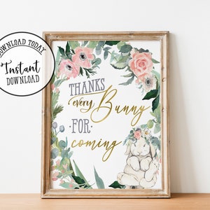 Bunny Birthday Sign // INSTANT Download // Thank You Sign //