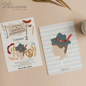 Oktoberfest Birthday Invite • Oktoberfest Boy Silhouette Kid Birthday Invite • Oktwoberfest • Instant Download, Printable, Editable Template