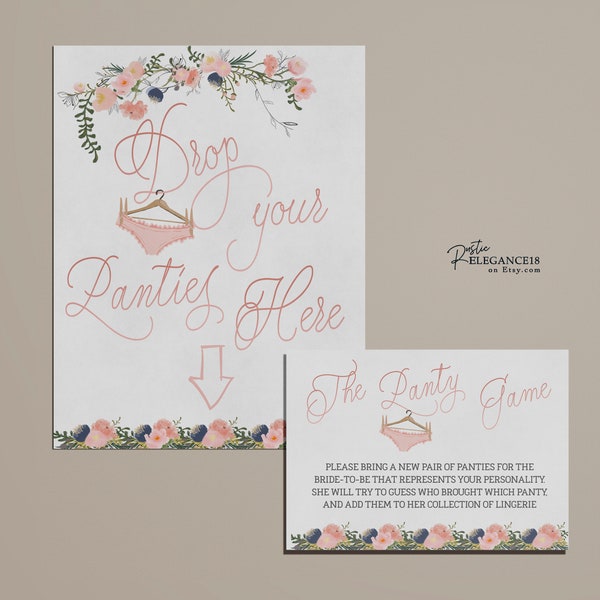 Panty Game Peonies and Florals Collection  //   • INSTANT DOWNLOAD • Printable, Editable Template