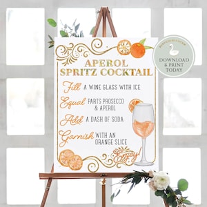 Aperol Spritz Cocktail Print // Soda Print // Italy Poster // Italy Print