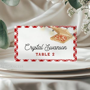 Slice Slice Baby Pizza Table Place Cards template Printable, Editable Template Buffet Card • INSTANT DOWNLOAD • Pizza Themed Food Table Card