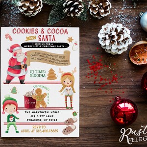 Cookies and Cocoa with Santa Party //Exchange Invitation // Cookie Invite