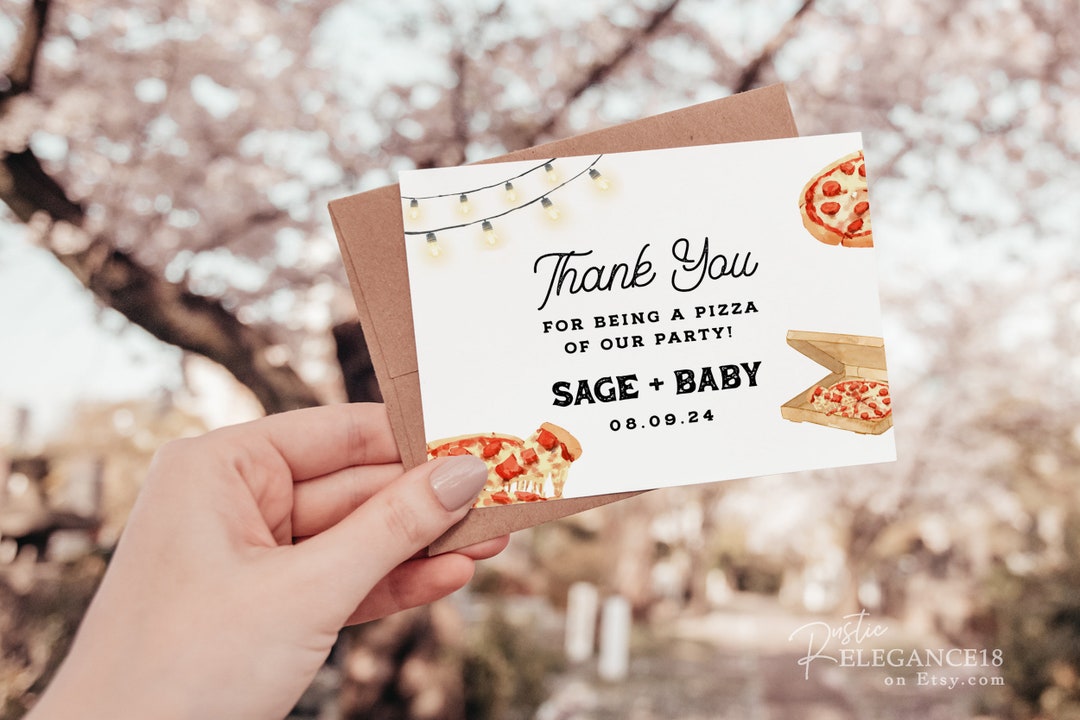 Pizza Thank You Card Template • A2 Folded Thank You Card • Printable ...