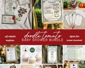 Tomato Baby Shower Bundle • Editable Party Templates • (Digital Download) TBS1
