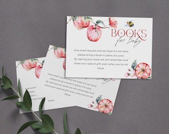 Apple of Our Eye boeken voor babykaart • Baby shower boek aanvraag insteekkaart, Instant Download [id:18267702] #A1