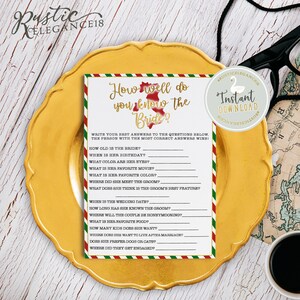Italia ¿Qué tan bien conoces a la novia? Tarjeta de juego // Descarga instantánea // Italia Bridal Shower