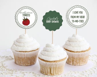 Doodle Tomato Thank You Tag Template • Baby Shower Favor • Editable TEMPLETT, Due Date Game TBS1