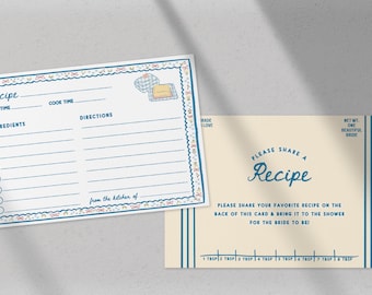 Butter Bridal Shower Recipe Card Template - Butter Together Couples Wedding Shower • Floral Vintage Design (Editable) BBS01